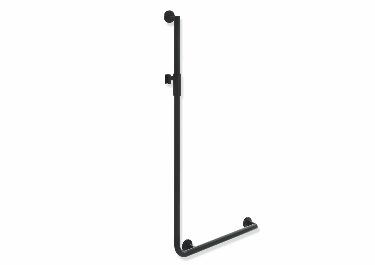 HEWI Haltegriff Ausführung rechts „System 900“ in Schwarz tiefmatt / Schwarz matt HEWI Haltegriff Ausführung rechts „System 900“ in Schwarz tiefmatt / Schwarz matt