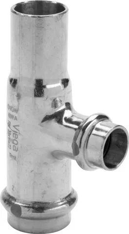 „Profipress“ T-Stück mit 2 Muffen und Einsteckende 22 × 15 × 22 mm „Profipress“ T-Stück mit 2 Muffen und Einsteckende 22 × 15 × 22 mm