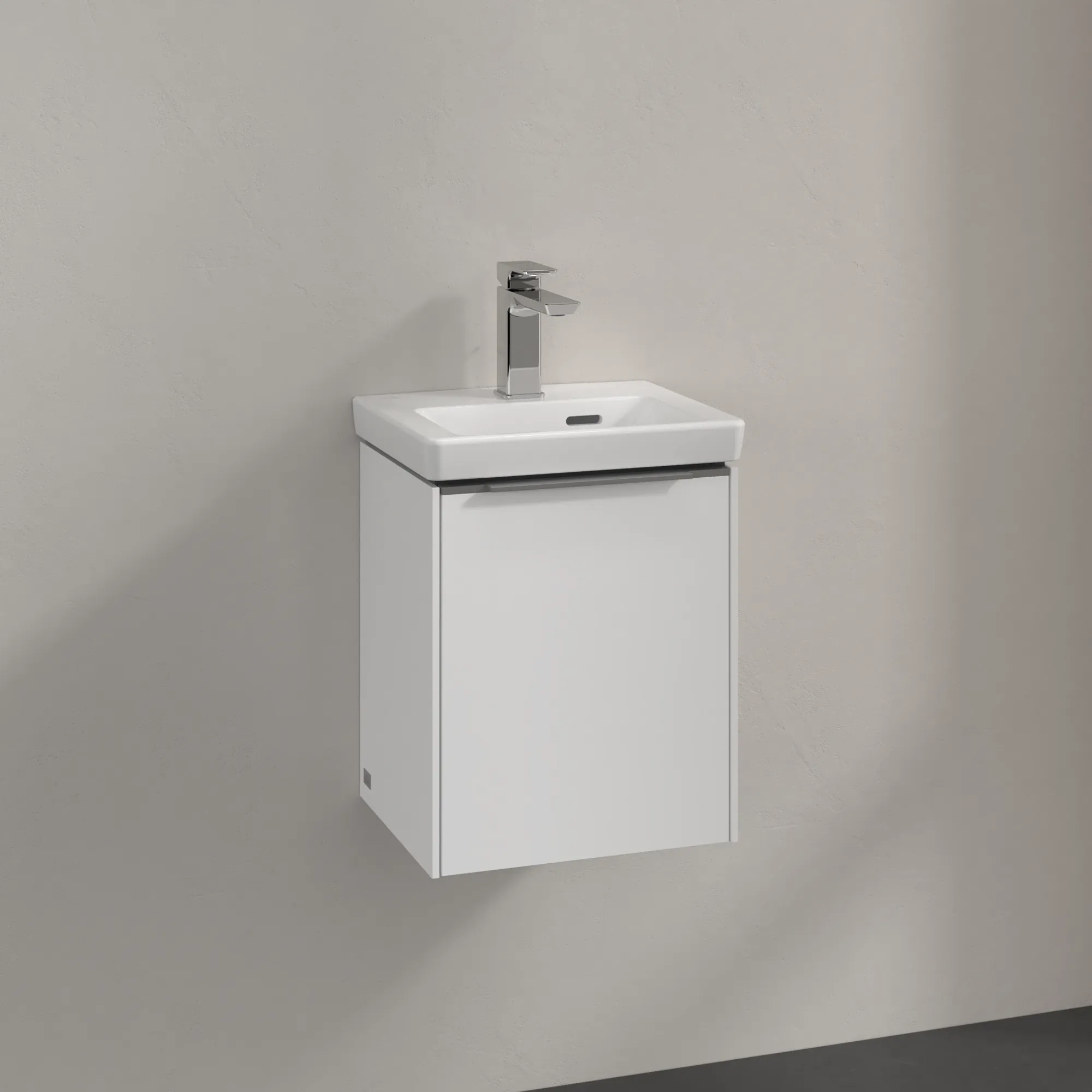 Villeroy & Boch Waschtischunterschrank mit Tür „Subway 3.0“ für Schrankwaschtisch 351 × 429 × 309 mm Pure White, 1 Tür, für Becken mittig, Anschlag rechts