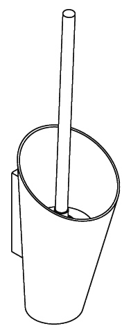 HEWI Toilettenbürstengarnitur „Serie 801“ 13 × 45,8 cm in Tiefschwarz