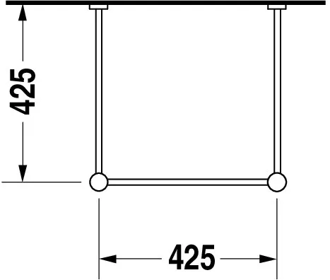 Duravit Metallkonsole Vero, Chrom Poliert, höhenverstellbar, 425x425x715-780 mm, Bodenstehend mit Wandbefestigung