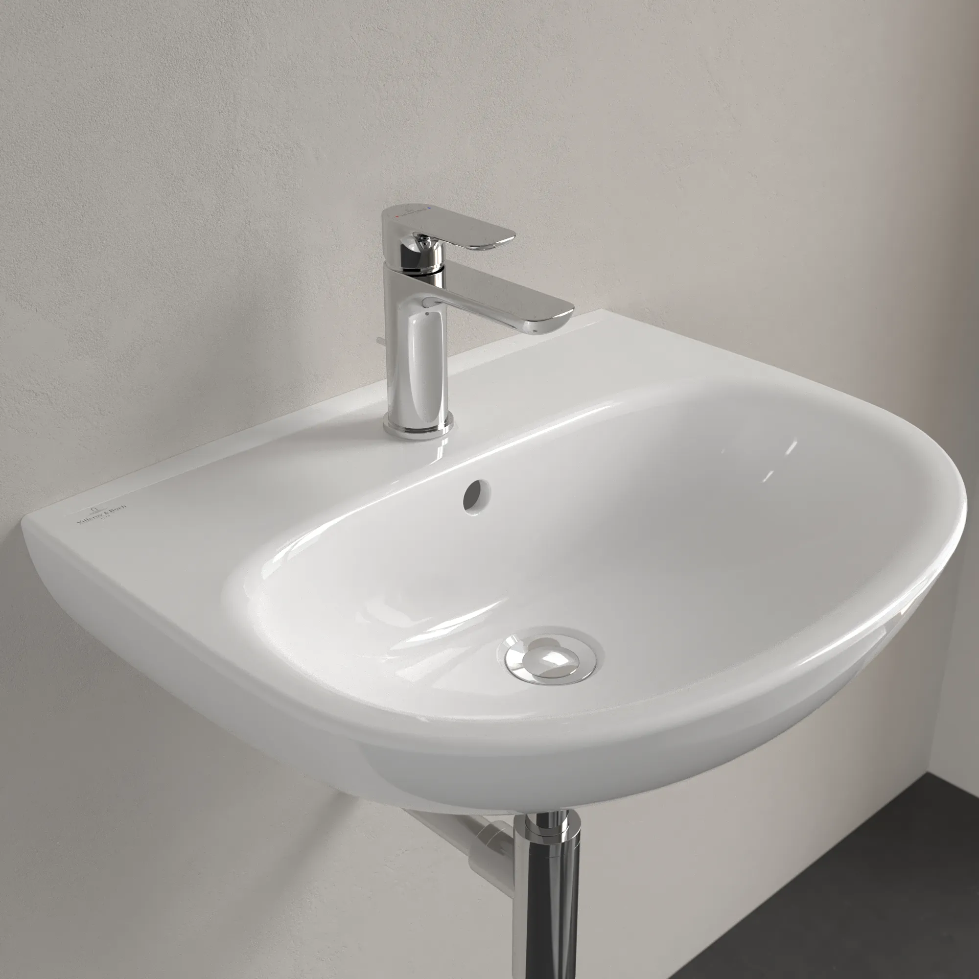 Villeroy & Boch Wandwaschtisch „O.novo“ 550 × 440 × 180 mm, für Becken mittig, Hahnlochposition mittig in Weiß Alpin Villeroy & Boch Wandwaschtisch „O.novo“ 550 × 440 × 180 mm, für Becken mittig, Hahnlochposition mittig in Weiß Alpin