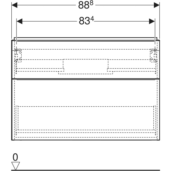 Geberit Waschtischunterschrank „iCon“ sand-grau / lackiert hochglänzend