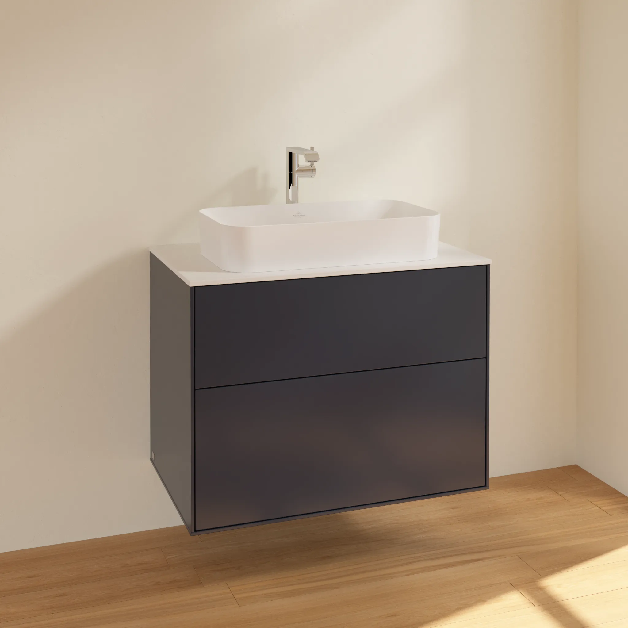 Villeroy & Boch Waschbeckenunterschrank Finion F22, Midnight Blue Matt Lacquer, 800x603x501 mm, mit SoftClosing und Push-to-open Funktion Villeroy & Boch Waschbeckenunterschrank Finion F22, Midnight Blue Matt Lacquer, 800x603x501 mm, mit SoftClosing und Push-to-open Funktion