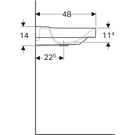 Wandwaschtisch mit Ablagefläche „Xeno2“, rechteckig, Ablagefläche rechts 90 × 48 cm in weiß alpin mit KeraTect® Wandwaschtisch mit Ablagefläche „Xeno2“, rechteckig, Ablagefläche rechts 90 × 48 cm in weiß alpin mit KeraTect®