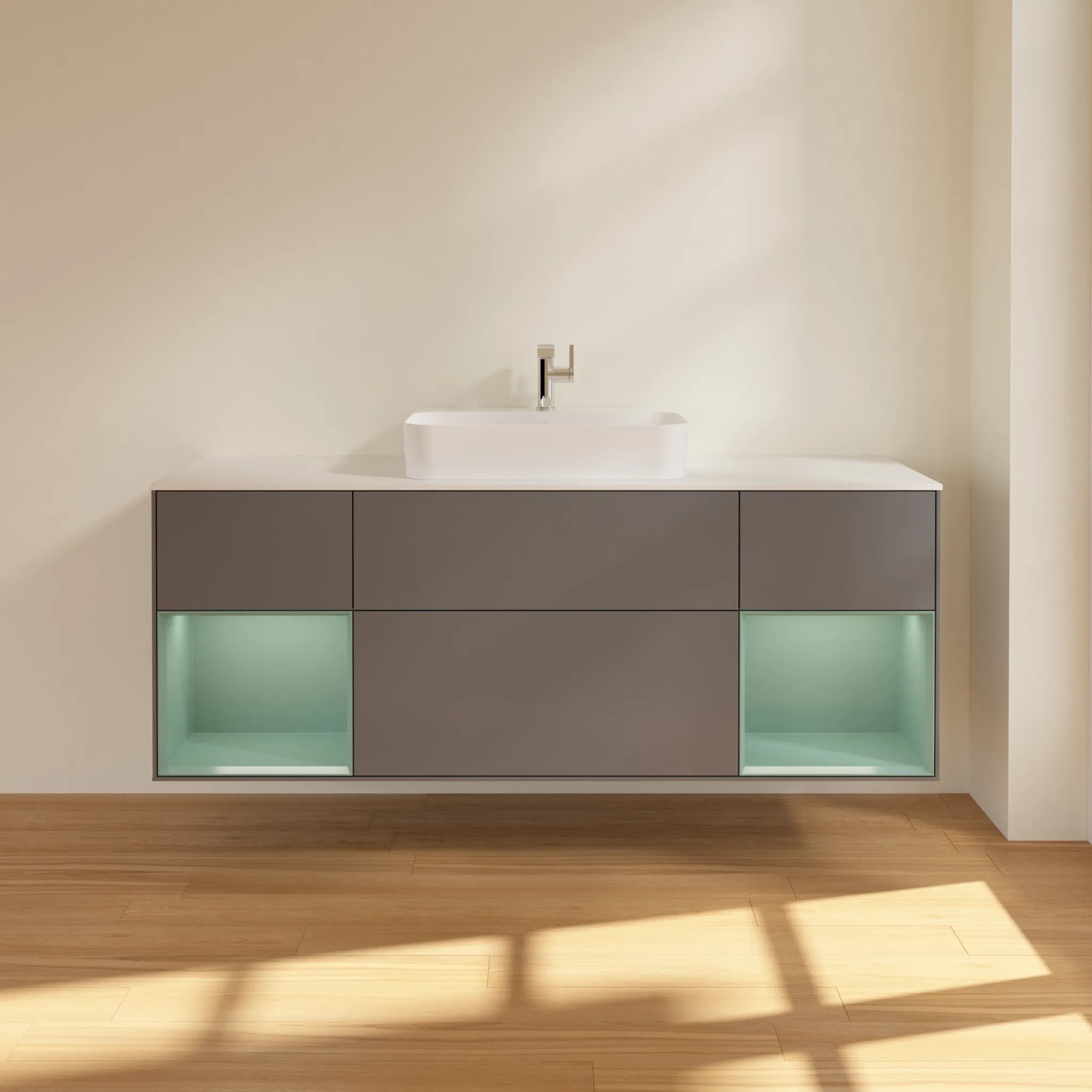 Villeroy & Boch Waschtischunterschrank „Finion“ für Schrankwaschtisch 1600 × 603 × 501 mm Anthracite Matt Lacquer, für Becken mittig Villeroy & Boch Waschtischunterschrank „Finion“ für Schrankwaschtisch 1600 × 603 × 501 mm Anthracite Matt Lacquer, für Becken mittig