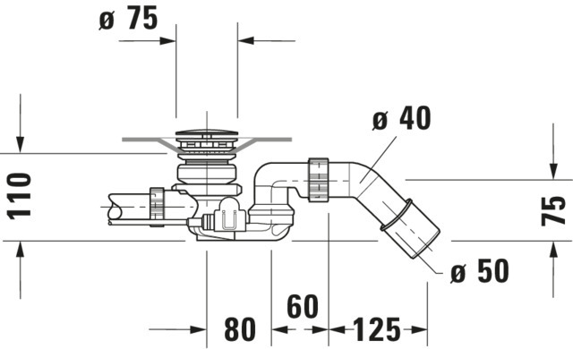 Duravit Ab- und Überlaufgarnitur für Badewannen mit Zulauf Modell 791230