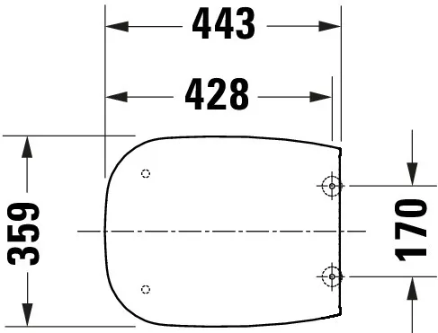 Duravit Univ. WC-Sitz Eckig Tief 443mm Ülap., Weiß