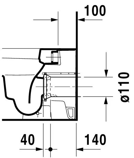 Stand-Tiefspül-WC back to wall „Happy D.2“ 36,5 × 40 × 57 cm