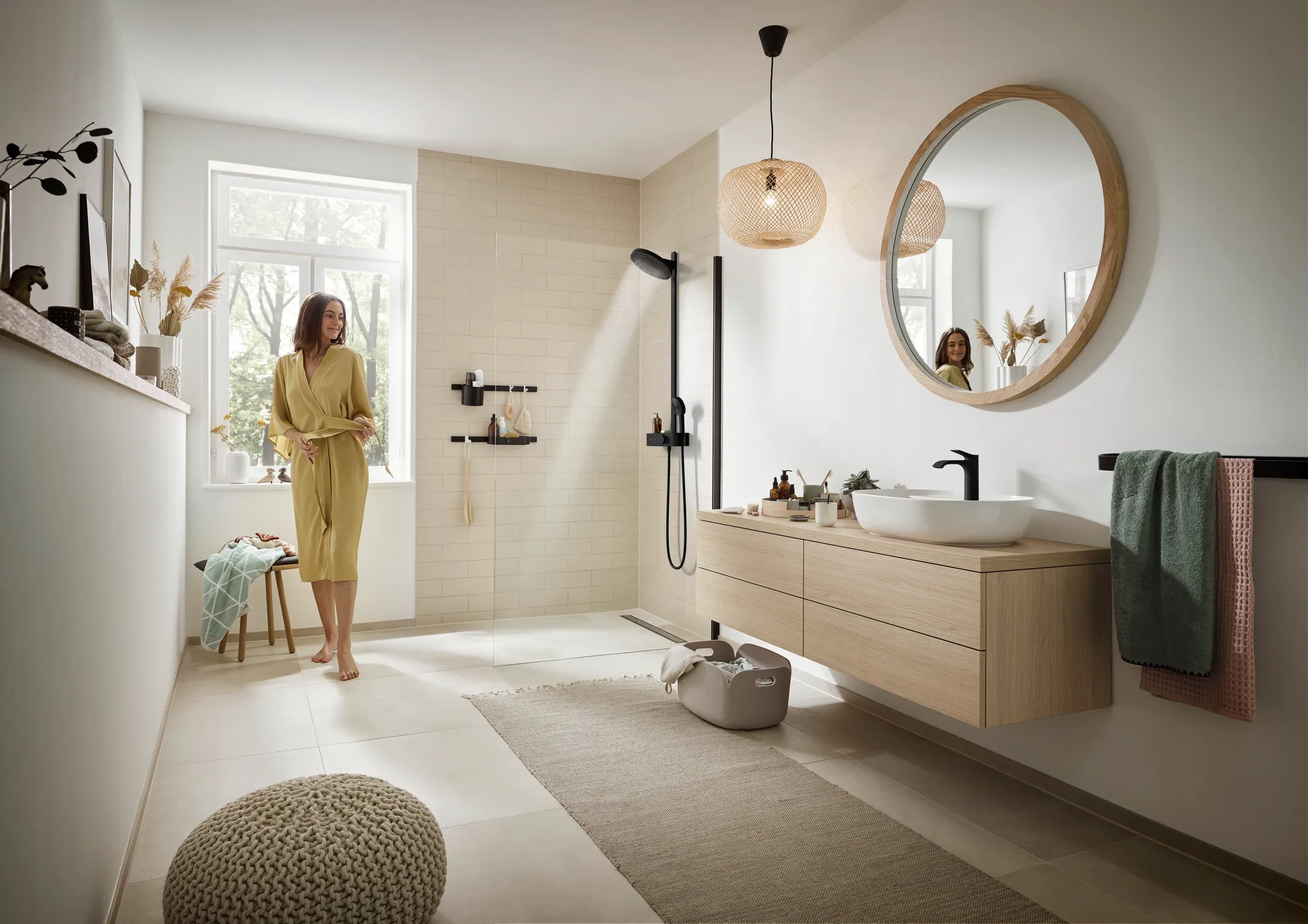 Showerpipe Pulsify 260 2jet EcoSmart mit Brausethermostat Aufputz chrom