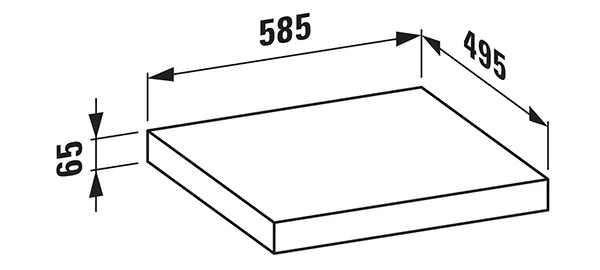 Waschtisch-Platte LANI 495x585x65 ohne Ausschnitt inklusive 2 Befestigungselemente weiß matt