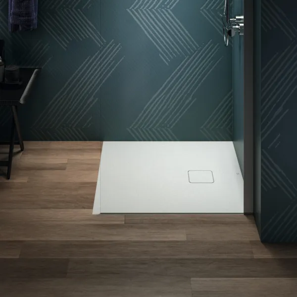 Ideal Standard Quadrat-Brausewanne Ultra Flat Evo, Seidenweiß, 800x800x35 mm, bodengleicher Einbau, Antirutsch-Oberfläche Klasse C