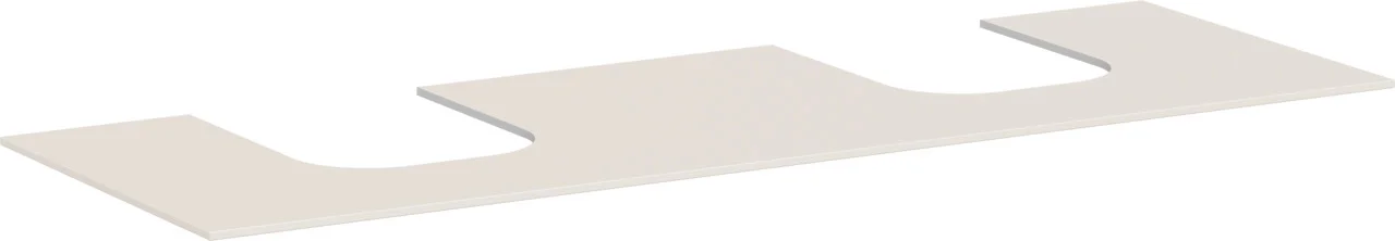 Hansgrohe Xevolos E Konsole Sandbeige Matt, 1.570 x 550 mm, mit 2 Ausschnitten für Aufsatzwaschtisch geschliffen