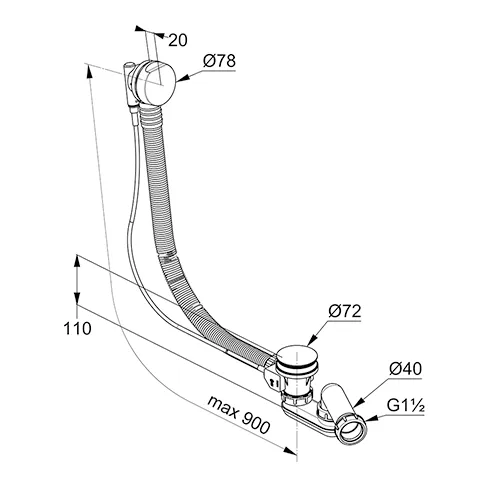 Kludi ROTEXA Ablauf-Überlaufgarnitur chrom Kludi ROTEXA Ablauf-Überlaufgarnitur chrom