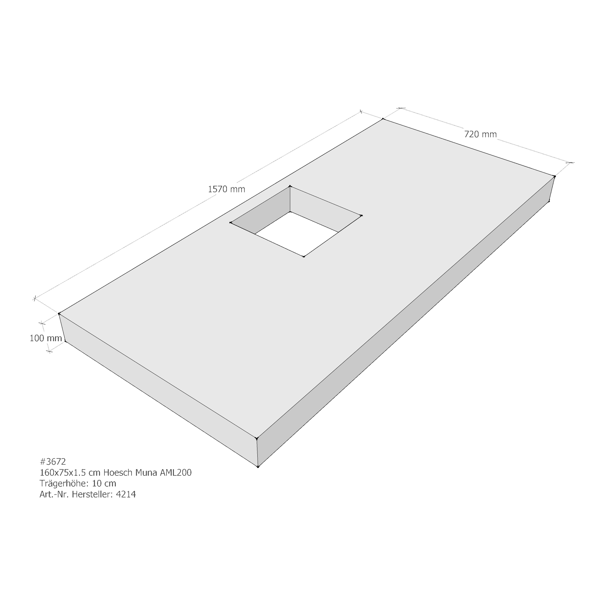Duschwannenträger für Hoesch Muna 160 × 75 × 1,5 cm Breite: 75 cm / Länge: 160 cm Duschwannenträger für Hoesch Muna 160 × 75 × 1,5 cm Breite: 75 cm / Länge: 160 cm