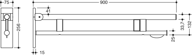 HEWI Stützklappgriff „System 900“ HEWI Stützklappgriff „System 900“