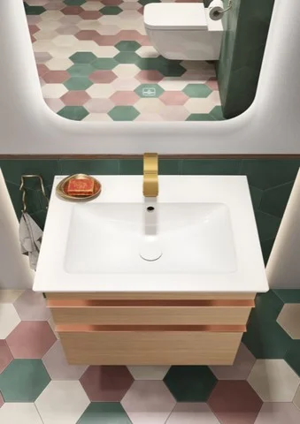 Villeroy & Boch Wandwaschtisch „Venticello“ 655 × 500 × 170 mm, für Becken mittig, mit Hahnlochbohrung, Hahnlochposition mittig in Weiß Alpin Villeroy & Boch Wandwaschtisch „Venticello“ 655 × 500 × 170 mm, für Becken mittig, mit Hahnlochbohrung, Hahnlochposition mittig in Weiß Alpin