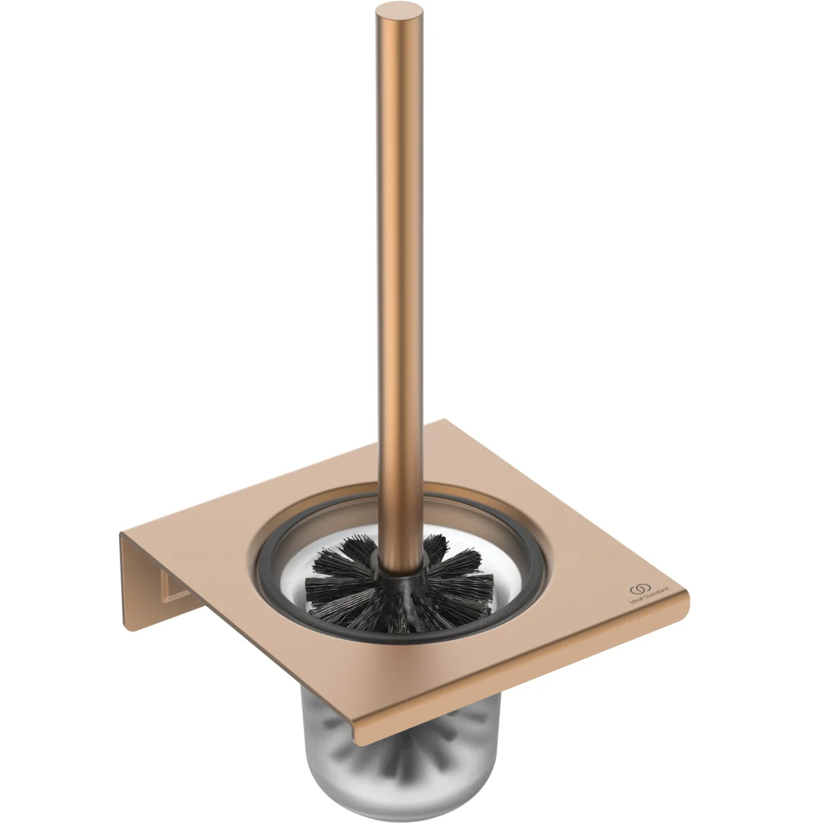 Ideal Standard Alu+ WC-Bürstengarnitur Bronze – 100% recyceltes Aluminium, herausnehmbarer Behälter für einfache Reinigung, verdeckte Befestigung