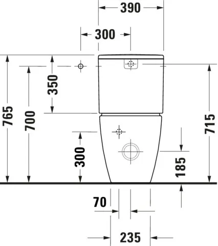 Stand WC für Kombination ME by Starck 650mm, weiß, Tiefspüler, rimmless