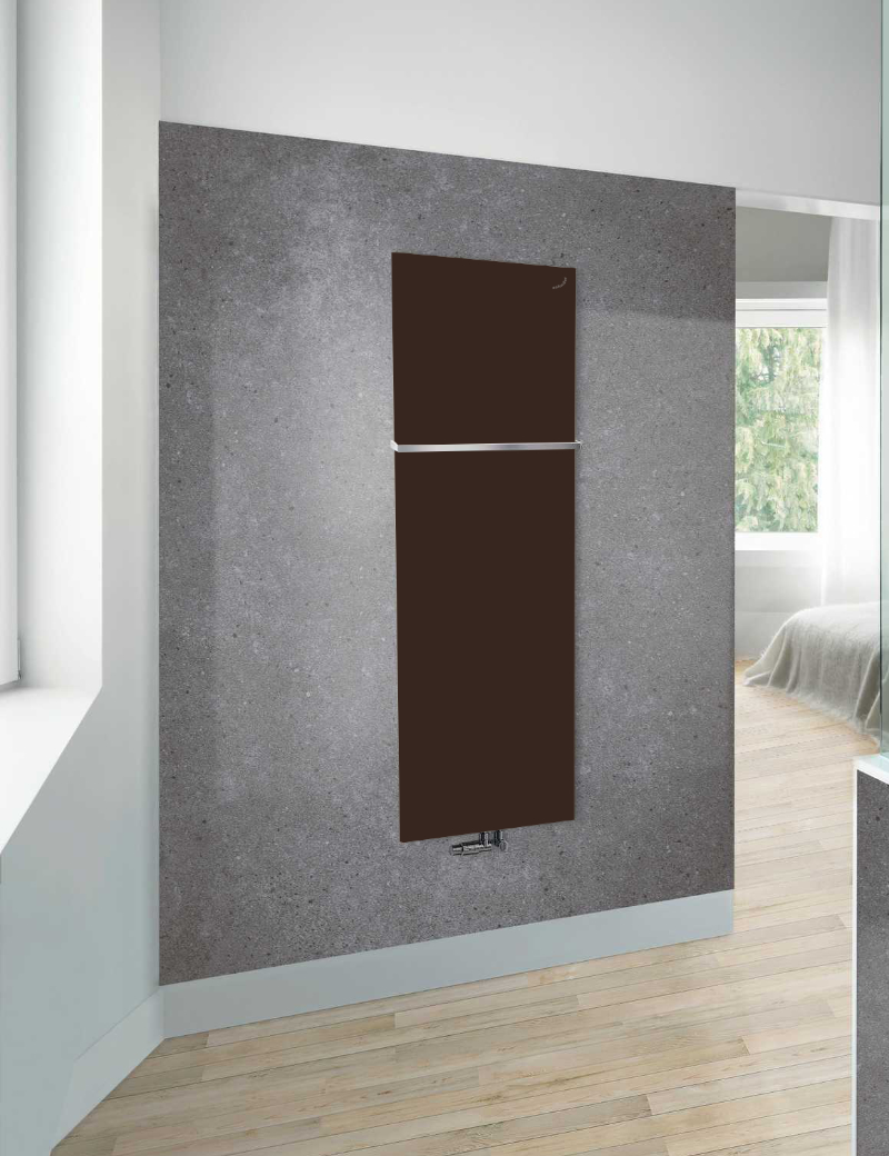 Zehnder Design-Heizkörper Fina Lean Bar, schlank, 1.500 x 48 x 500 mm, Dark Brown, inkl. Chrom-Handtuchhalter Zehnder Design-Heizkörper Fina Lean Bar, schlank, 1.500 x 48 x 500 mm, Dark Brown, inkl. Chrom-Handtuchhalter