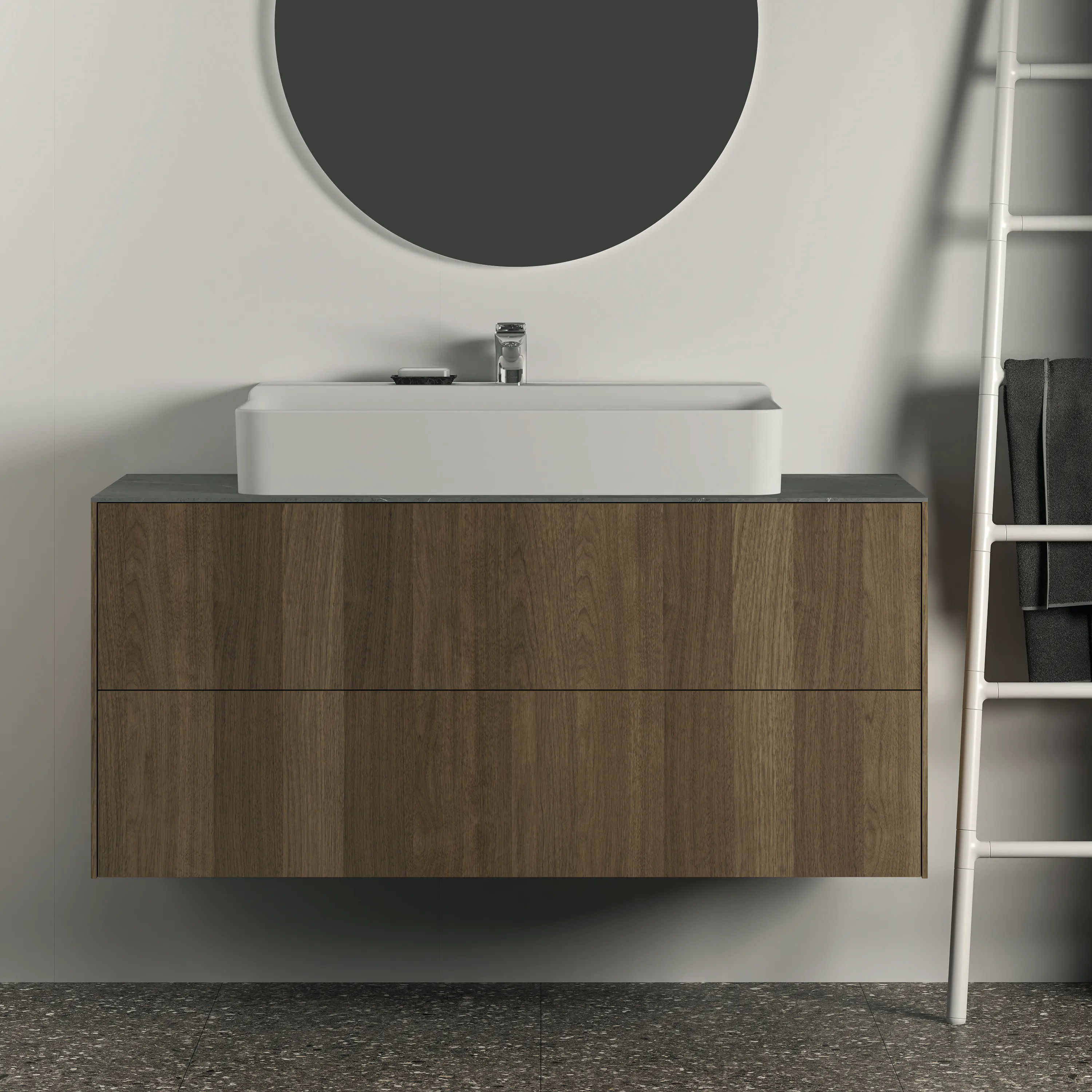 Ideal Standard Waschtischunterschrank „Conca“ 120 × 54 × 50,5 cm Walnuss dunkel Furnier Ideal Standard Waschtischunterschrank „Conca“ 120 × 54 × 50,5 cm Walnuss dunkel Furnier