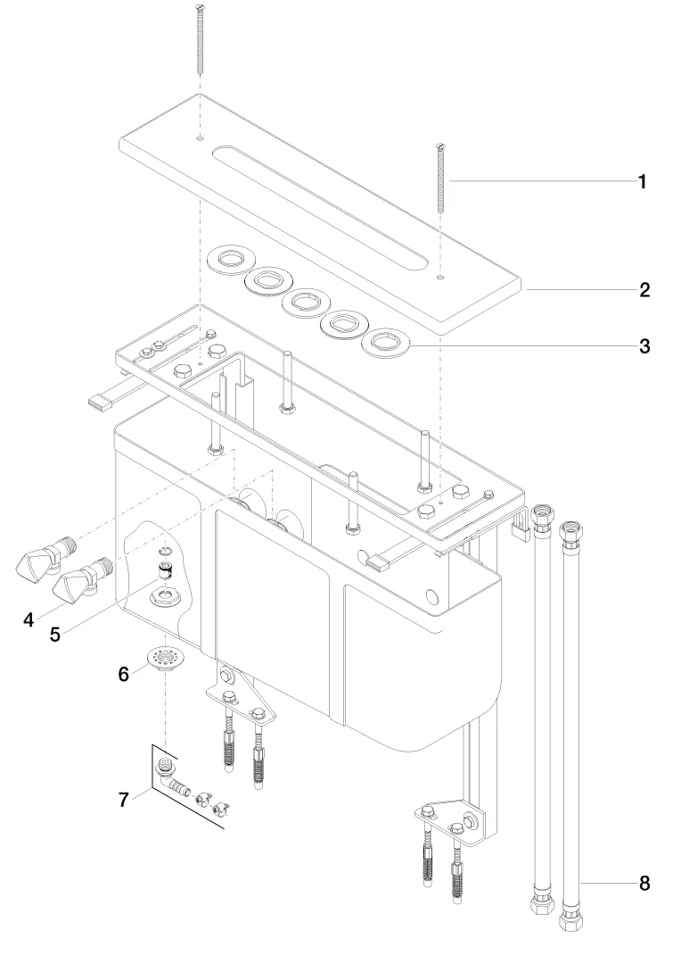 Dornbracht Perfecto Montagesystem - höhenjustierbar, Anschluss ½"