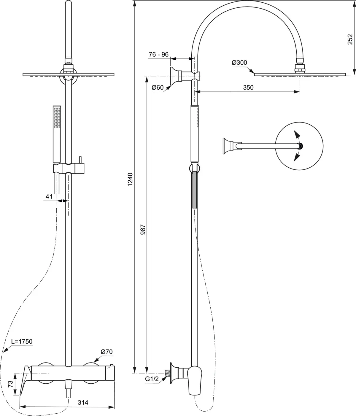 Ideal Standard Duschsystem „LaDolceVita“