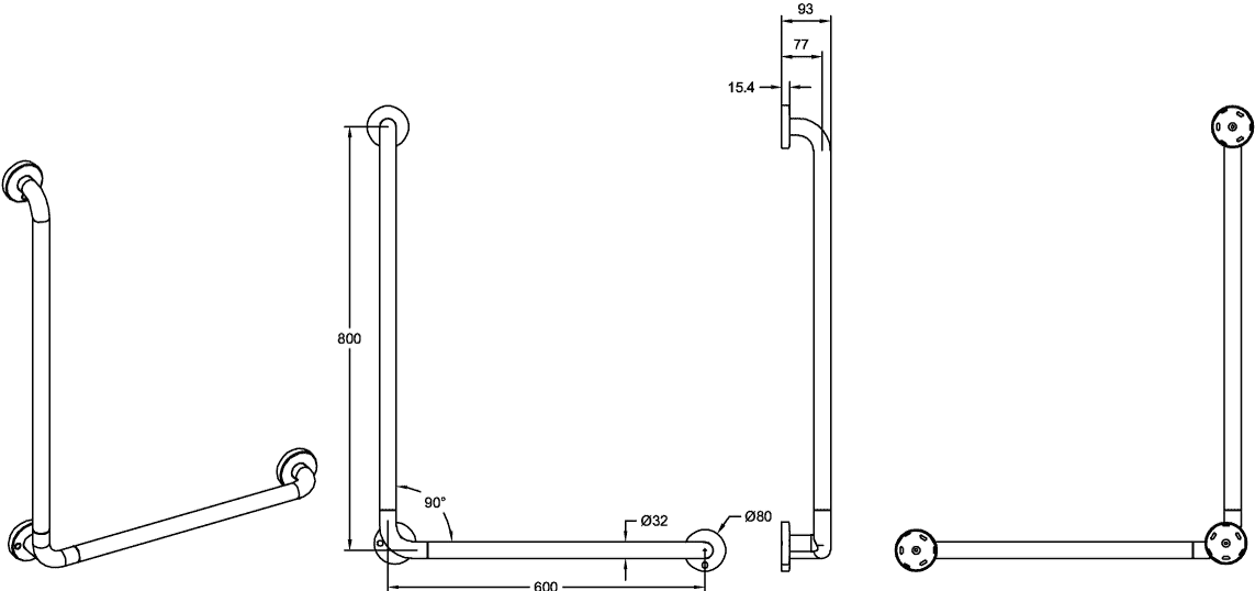 Villeroy & Boch 90°-Wandhaltegriff reservibel „ViCare Funktion“ in weiß Villeroy & Boch 90°-Wandhaltegriff reservibel „ViCare Funktion“ in weiß