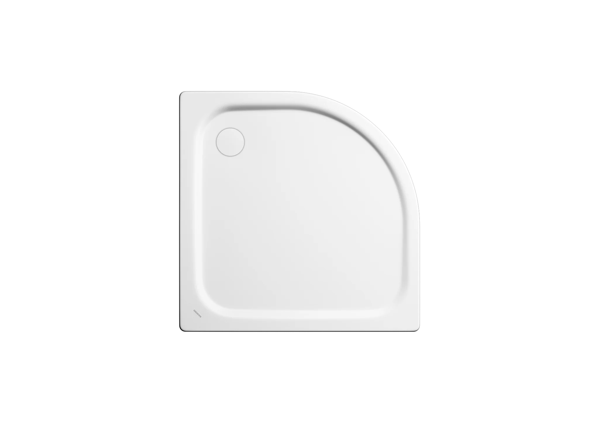 Kaldewei ZIRKON Duschfläche, alpinweiß, 800x800x65 mm, Viertelkreisform, erhöhter Einbau