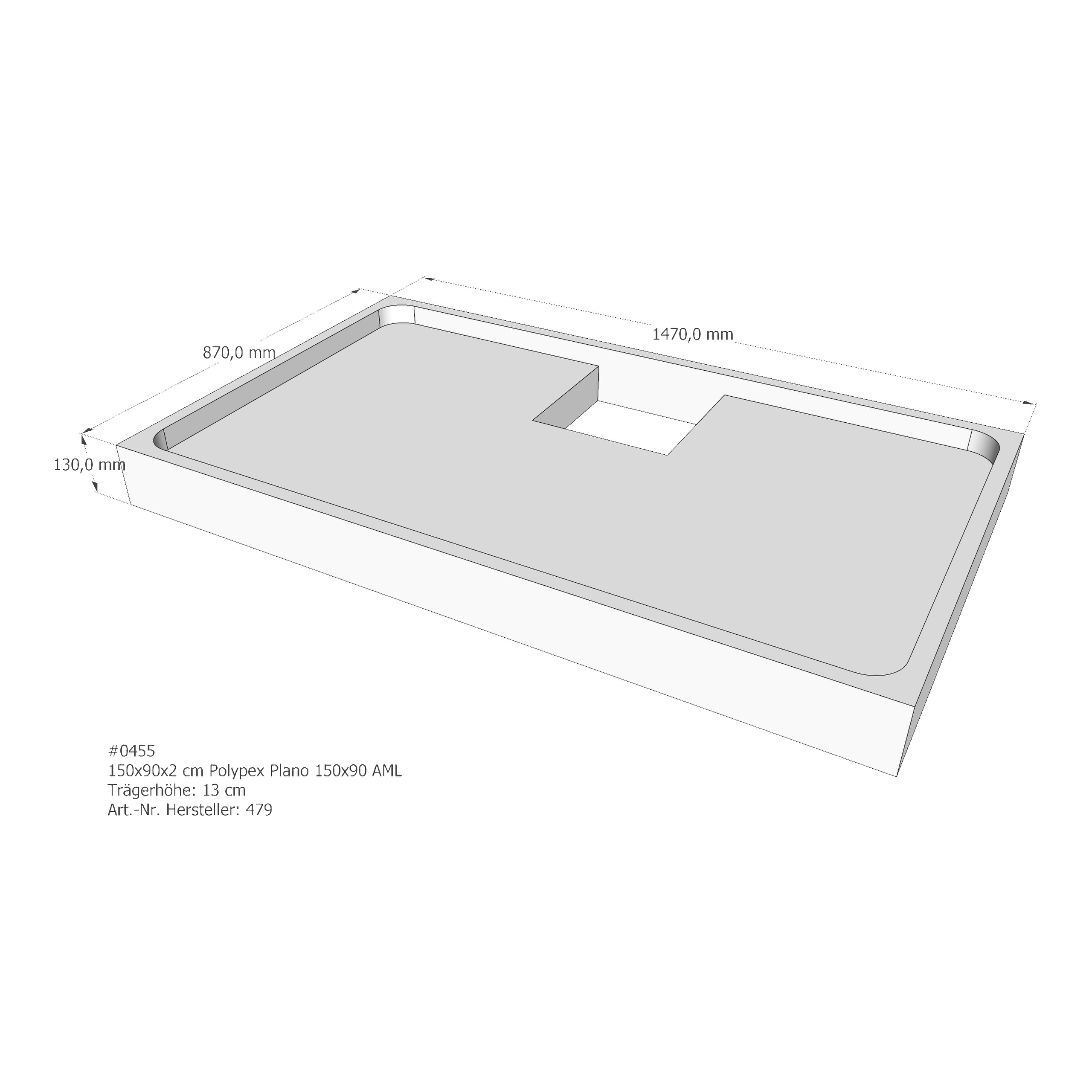 Duschwannenträger für Polypex Plano 150x90 150 × 90 × 2 cm