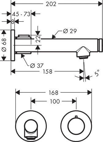 Waschtischmischer Unterputz Axor Uno Select FS chrom kurzer Auslauf