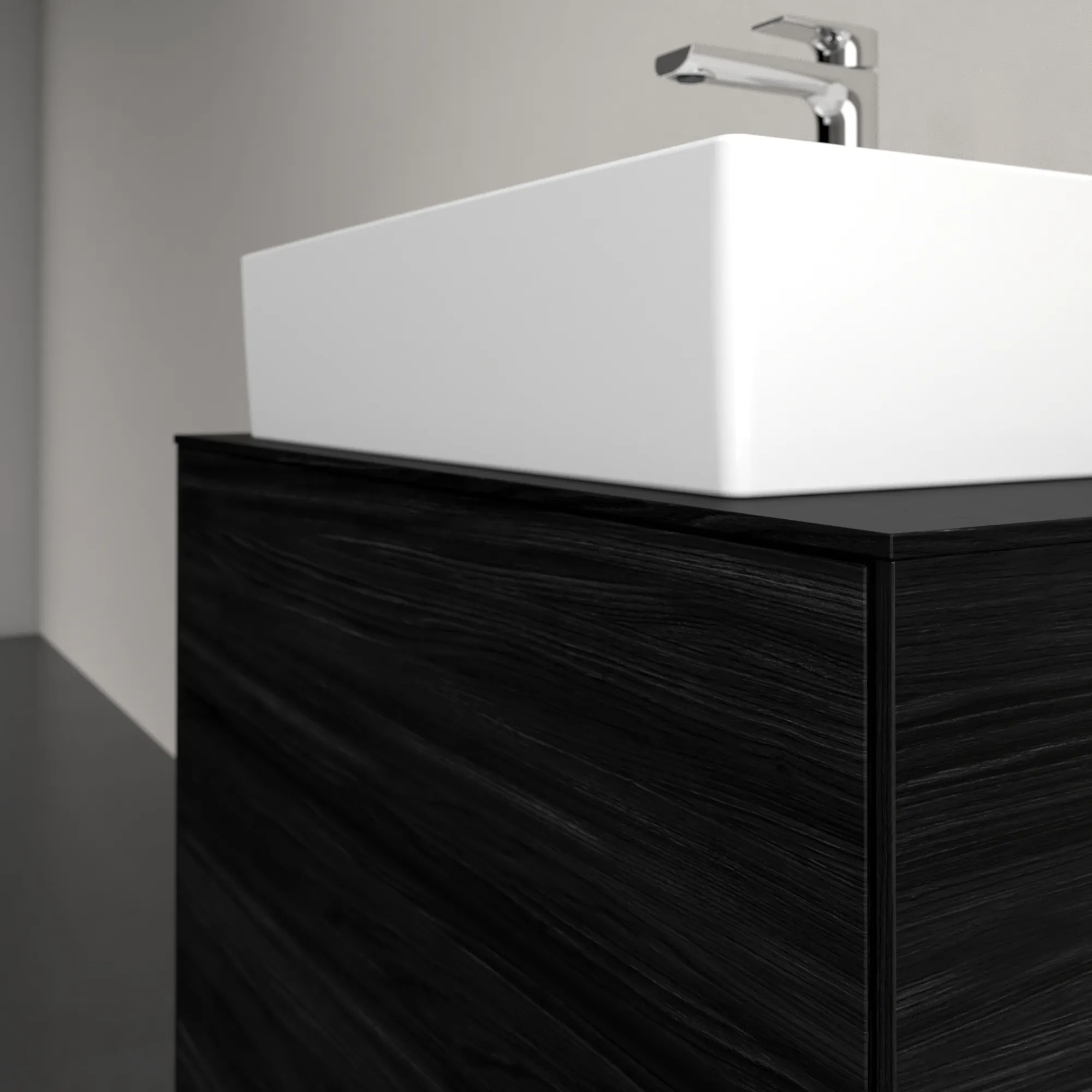 Villeroy & Boch Waschbeckenunterschrank Collaro C124B0, Eckig Black Oak, 800x548x500mm, mit Beleuchtung und SoftClosing Villeroy & Boch Waschbeckenunterschrank Collaro C124B0, Eckig Black Oak, 800x548x500mm, mit Beleuchtung und SoftClosing