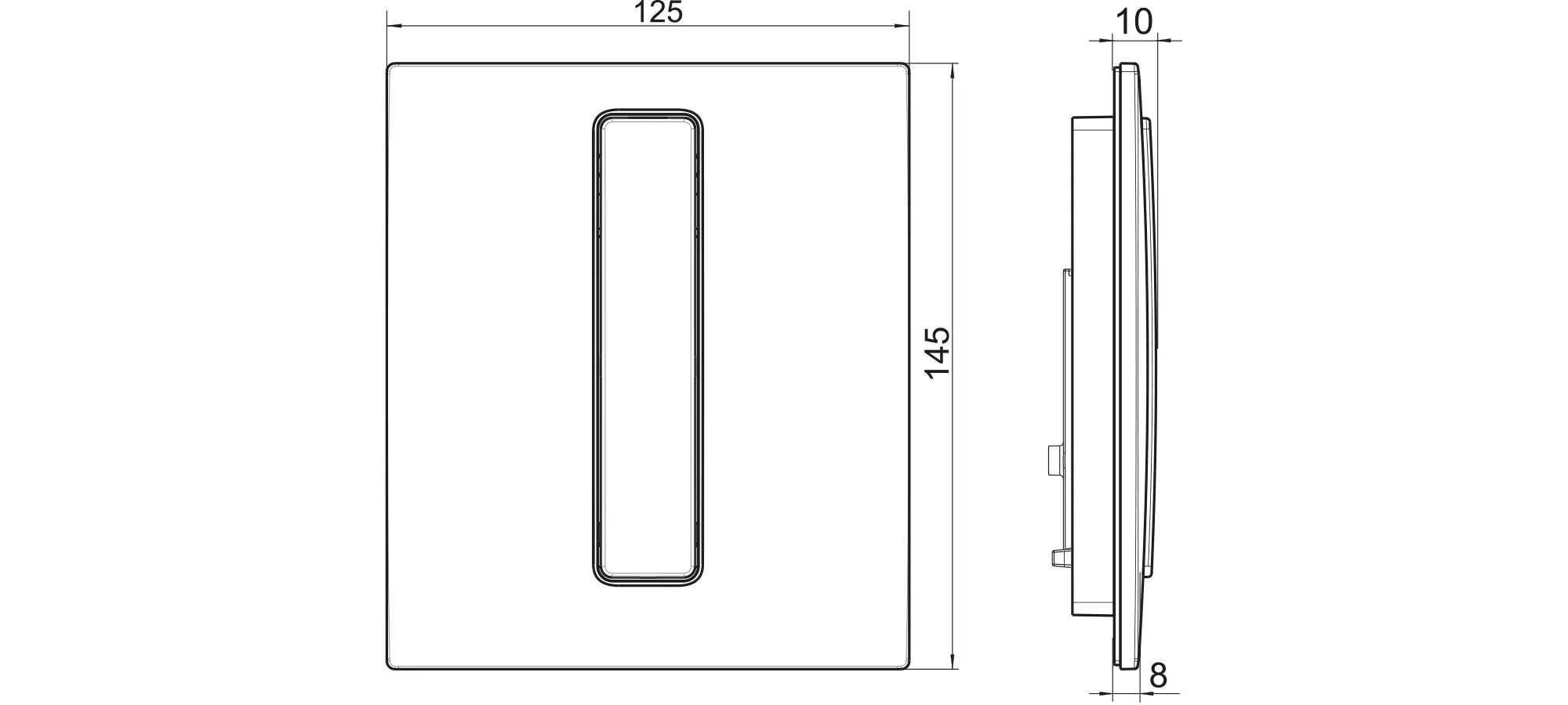 Laufen INEO Betätigungsplatte AU101, 125x145x10, Kunststoff, Unterputz-Urinalspülung, Pneumatische Kartuschenventil, schwarz matt Laufen INEO Betätigungsplatte AU101, 125x145x10, Kunststoff, Unterputz-Urinalspülung, Pneumatische Kartuschenventil, schwarz matt