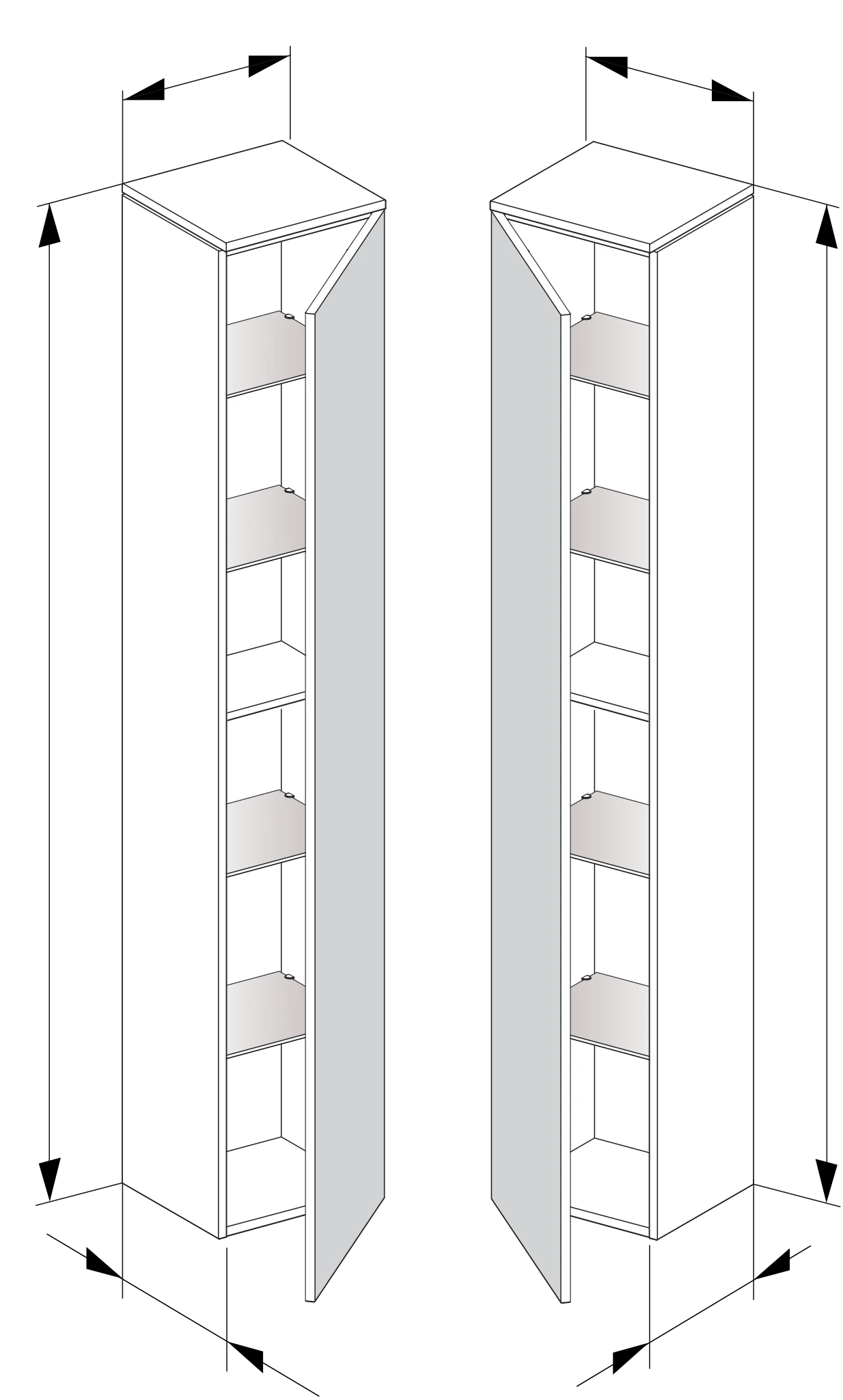 Edition 400 Hochschrank 1-türig, Anschlag links 350 x 1769 x 300 mm trüffel/trüffel