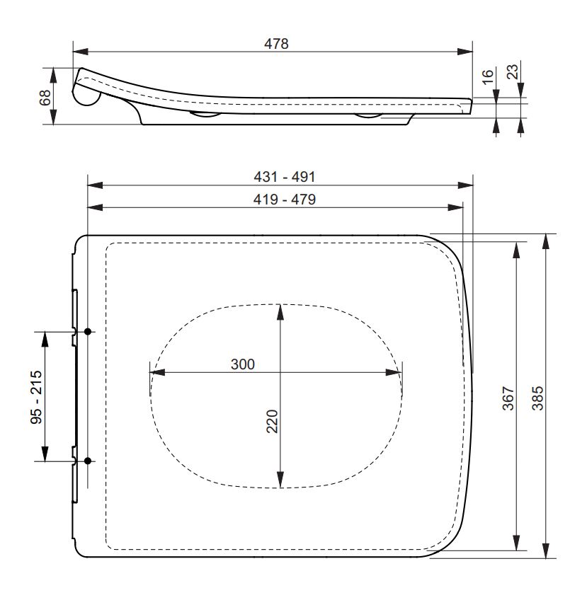 Toto WC-Sitz mit Absenkautomatik „SP“ 385 × 478 × 68 mm in weiß Toto WC-Sitz mit Absenkautomatik „SP“ 385 × 478 × 68 mm in weiß