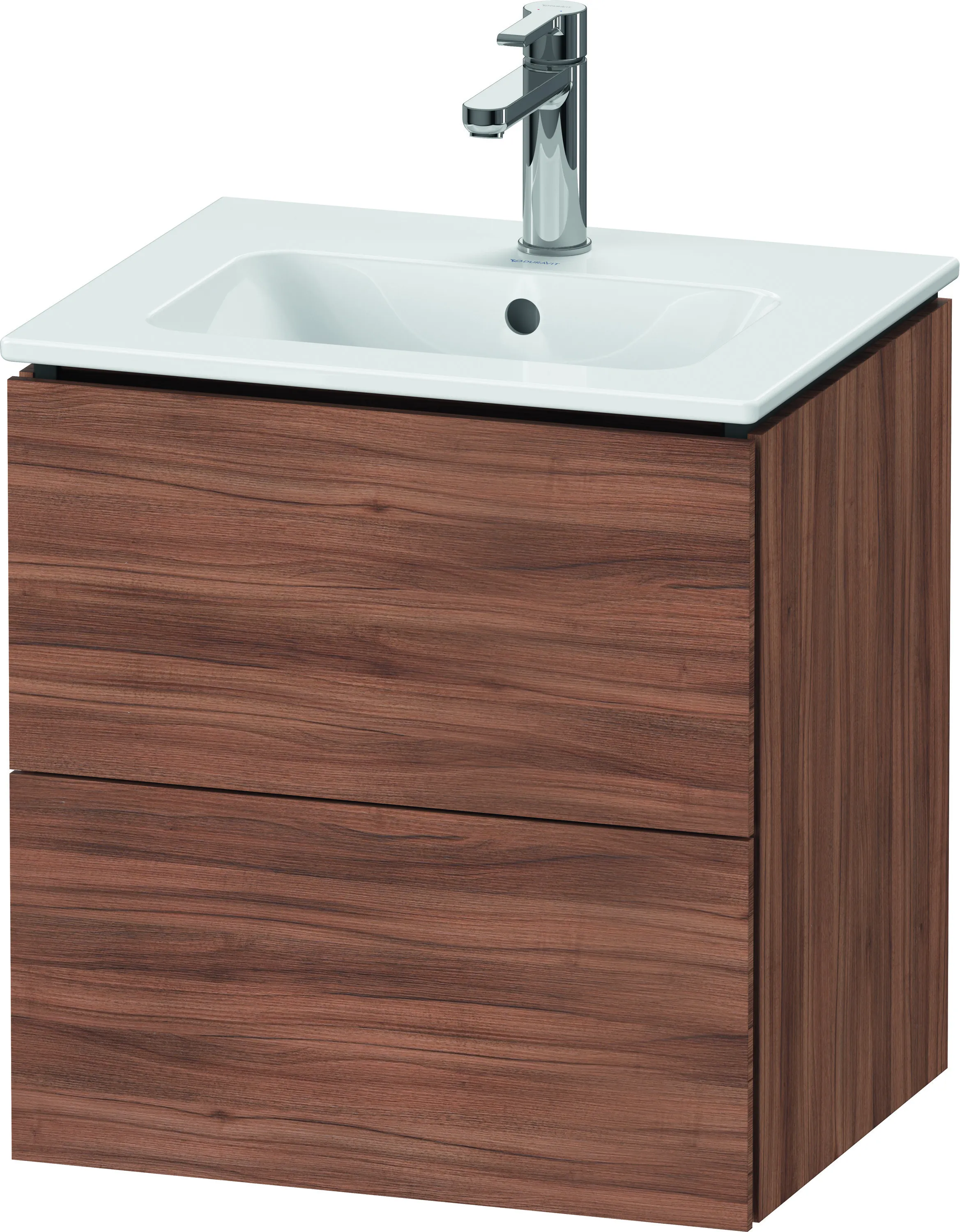 Duravit Waschtischunterschrank wandhängend „L-Cube“ 52 × 55 × 42,1 cm Nussbaum Natur