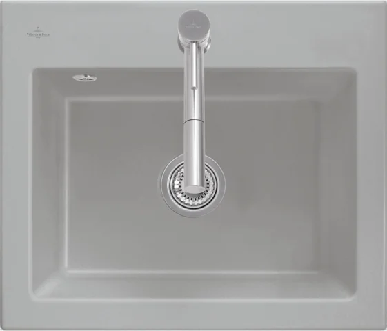 Villeroy & Boch flächenbündige Spüle Subway 60 S flat Crema CeramicPlus 565x475 mm, Höhe 220 mm, Einbaumaß 360x350 mm Villeroy & Boch flächenbündige Spüle Subway 60 S flat Crema CeramicPlus 565x475 mm, Höhe 220 mm, Einbaumaß 360x350 mm