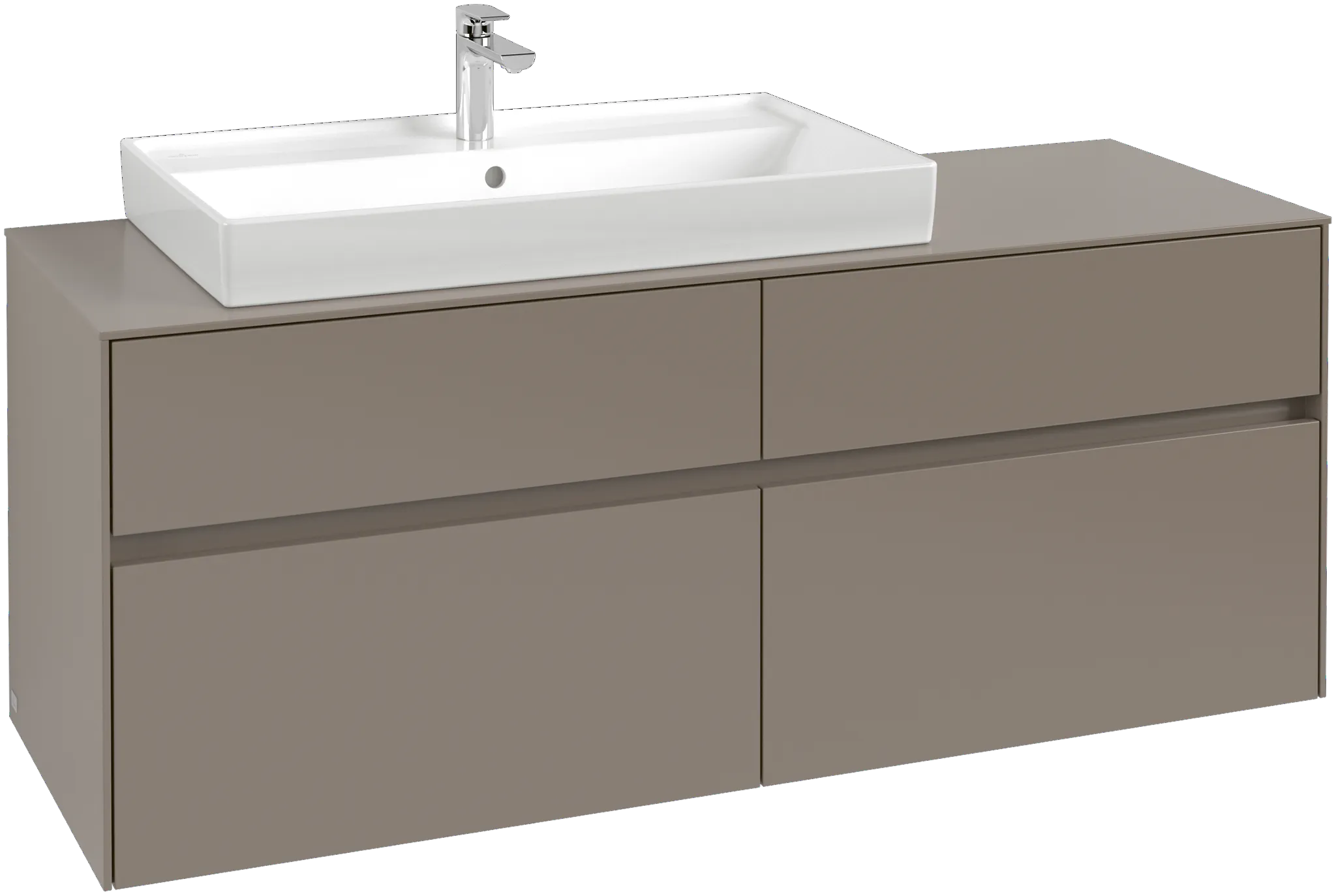 Villeroy & Boch Waschtischunterschrank „Collaro“ 1400 × 548 × 500 mm Soft Green, ohne Beleuchtung, für Becken links