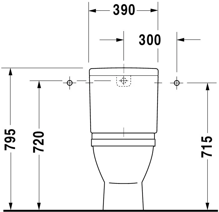 Stand-WC Kombi Starck 3 655 mm Tiefspüler, fürSPK, Abg.senkr., weiß