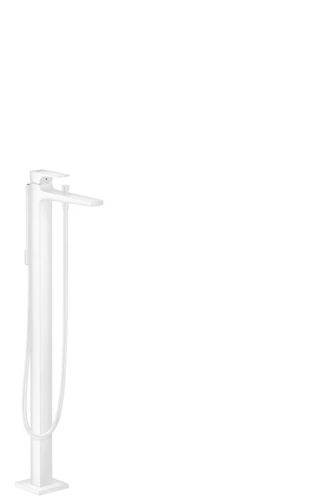 Hansgrohe Metropol Einhebel-Wannenmischer bodenstehend, mattweiß, Ausladung 235 mm