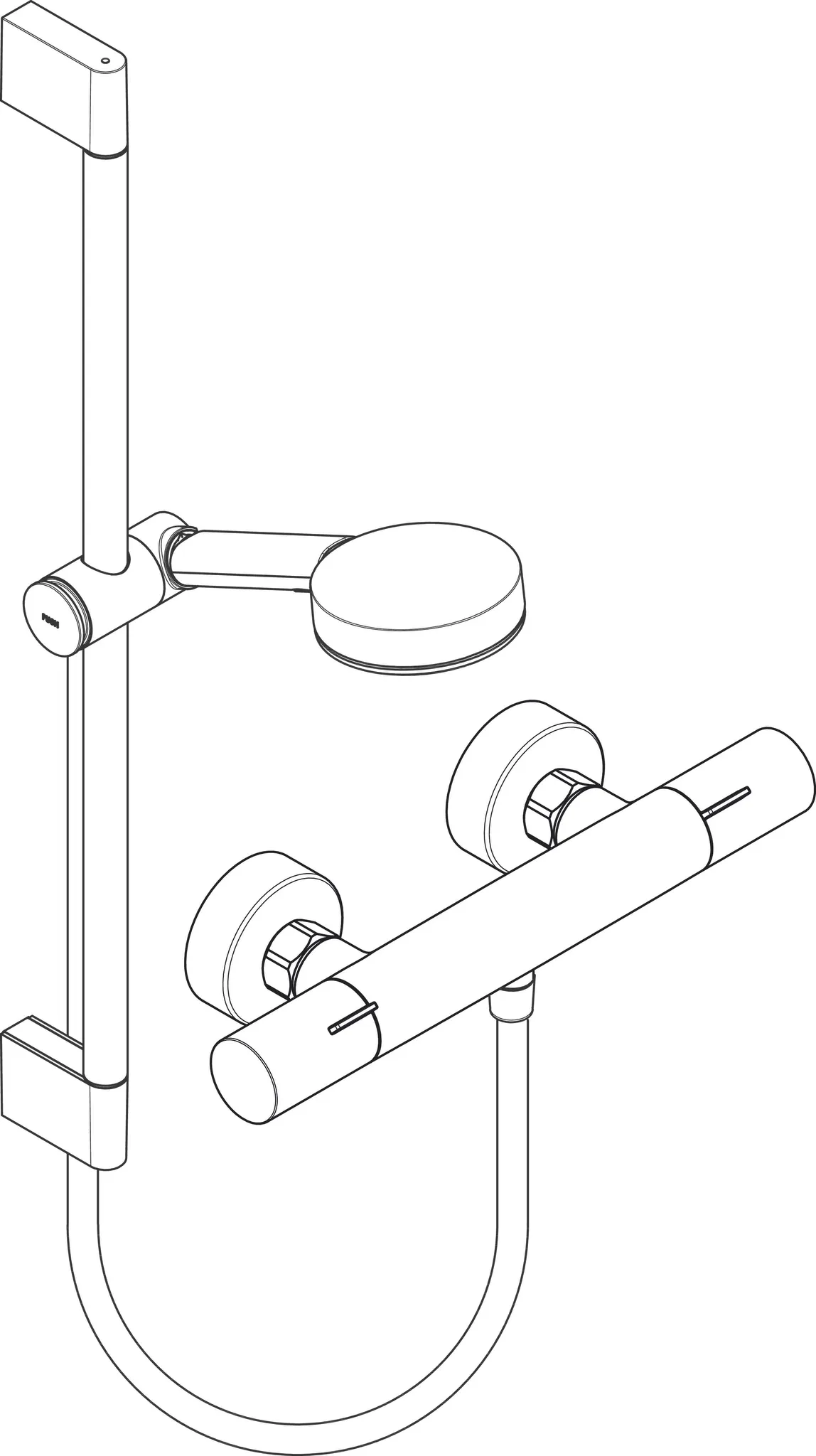Gleitstangekombination „Pulsify Select S“, Befestigung verdeckt in Chrom