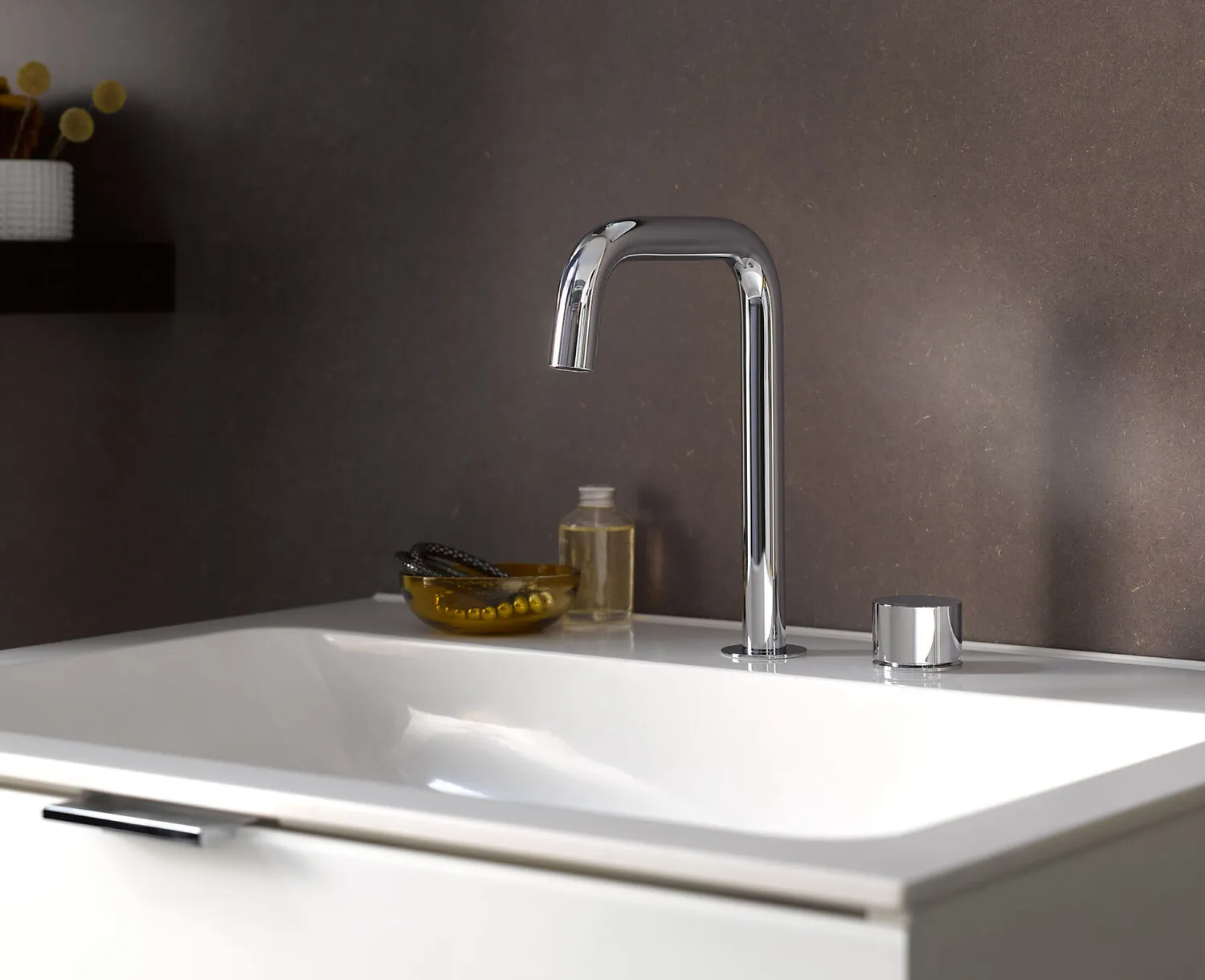 Waschbecken evo, 2x Bohrung, 611 mm, weiss Waschbecken evo, 2x Bohrung, 611 mm, weiss