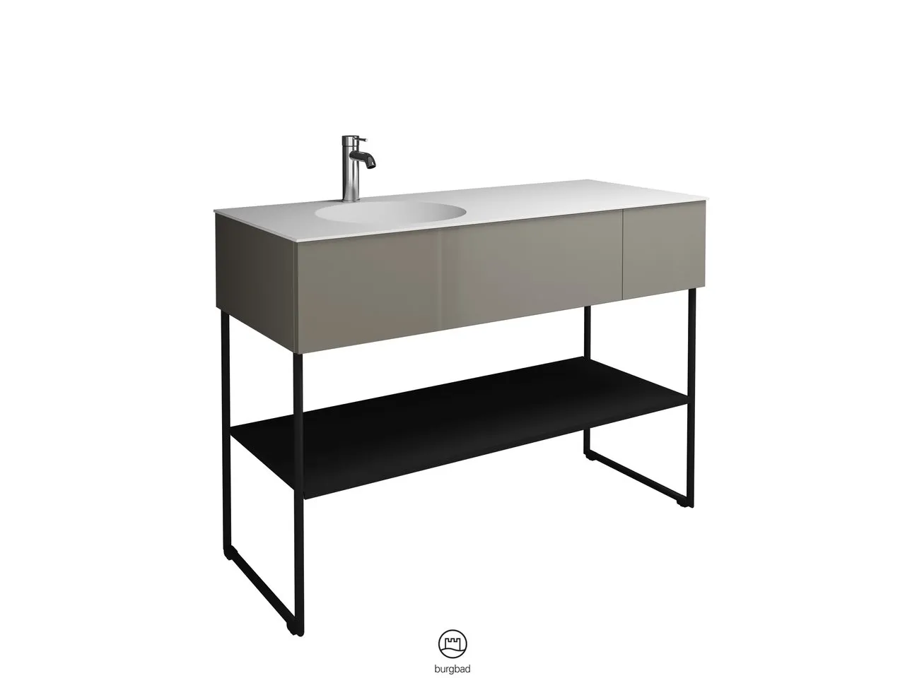 burgbad Coco HGL Waschtischset SFHQ120, Mineralguss, 505x1206x870 burgbad Coco HGL Waschtischset SFHQ120, Mineralguss, 505x1206x870