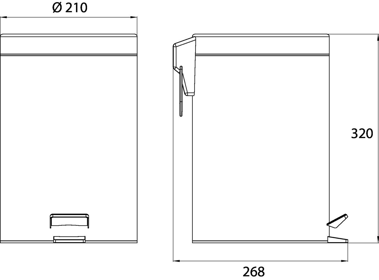 emco Abfalleimer mit Deckel „system 2“ Standmodell ⌀ 21 cm, Form rund in edelstahl