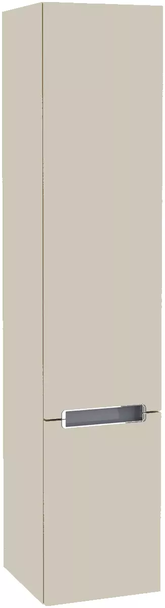 Villeroy & Boch Set-Möbelset aus Spiegelschrank, Doppelwaschtisch, Unterschrank und Hochschrank in Cashmere Grey