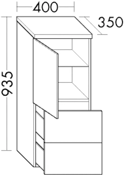 burgbad Hochschrank „Sinea1.0“ 440 × 935 × 1015 mm in Rauchgrün Softmatt burgbad Hochschrank „Sinea1.0“ 440 × 935 × 1015 mm in Rauchgrün Softmatt
