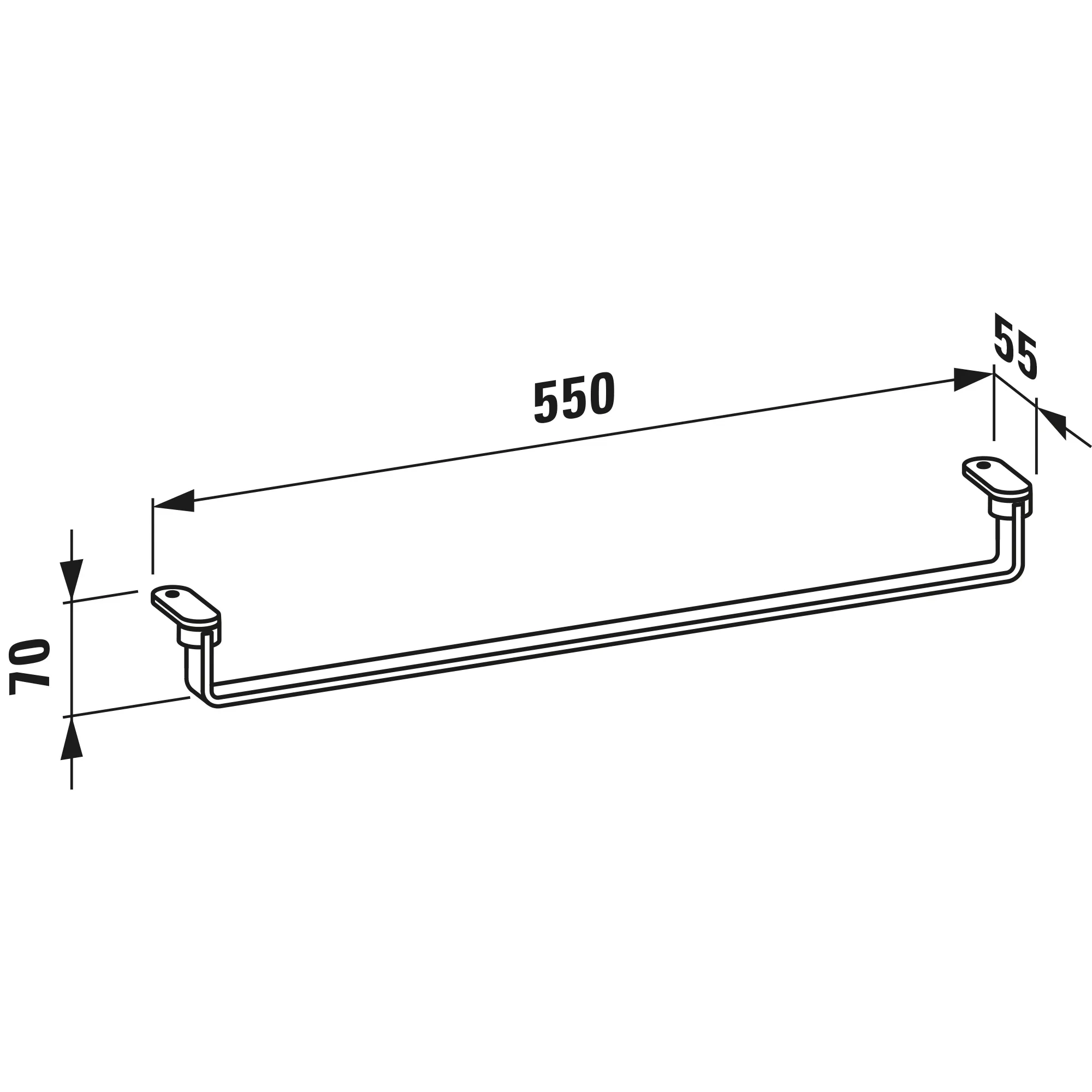 Laufen Handtuchhalter „LANI“ 550 mm in Aluminium, schwarz matt Laufen Handtuchhalter „LANI“ 550 mm in Aluminium, schwarz matt