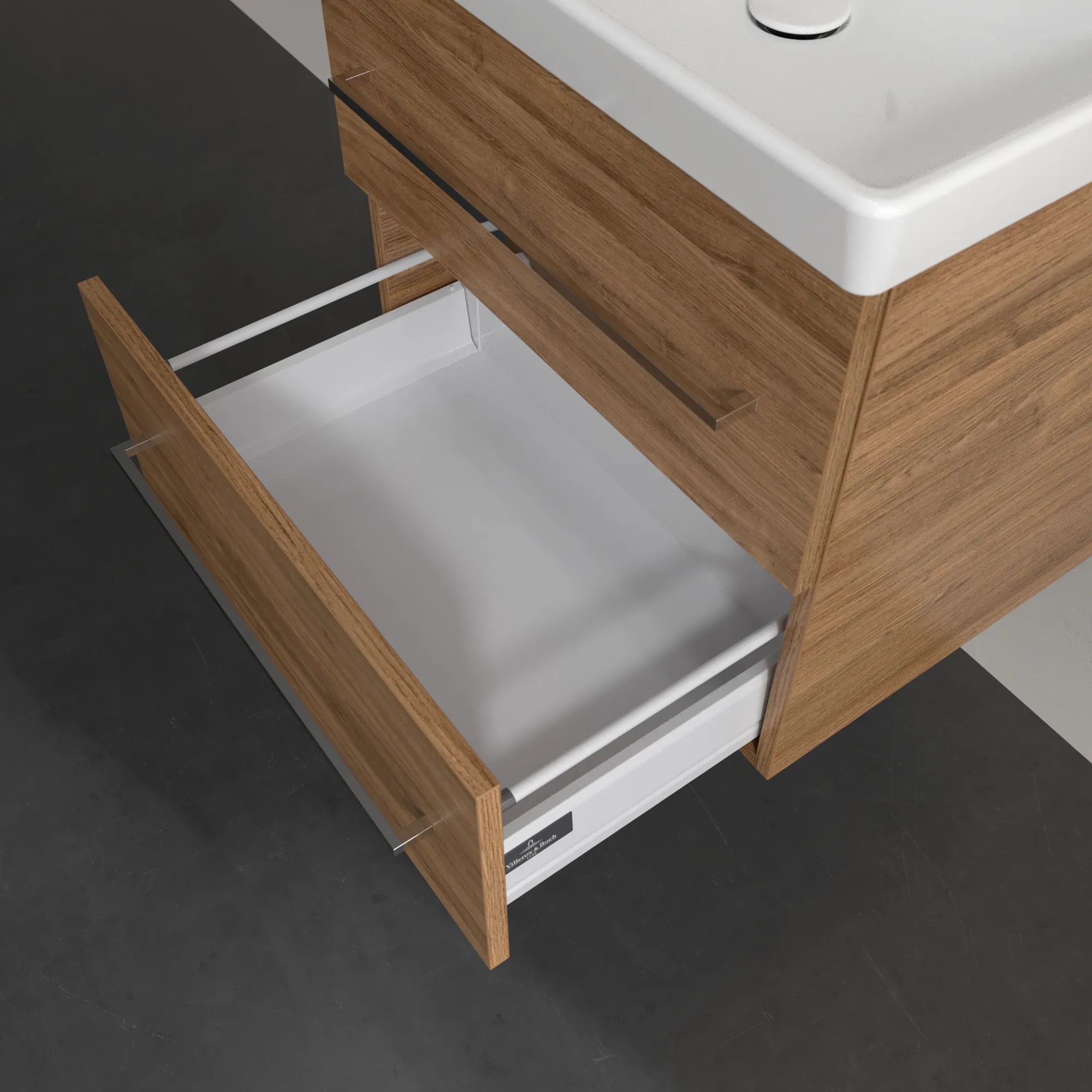 Villeroy & Boch Waschtischunterschrank „Avento“ für Schrankwaschtisch 580 × 514 × 452 mm Kansas Oak, Soft Closing Villeroy & Boch Waschtischunterschrank „Avento“ für Schrankwaschtisch 580 × 514 × 452 mm Kansas Oak, Soft Closing