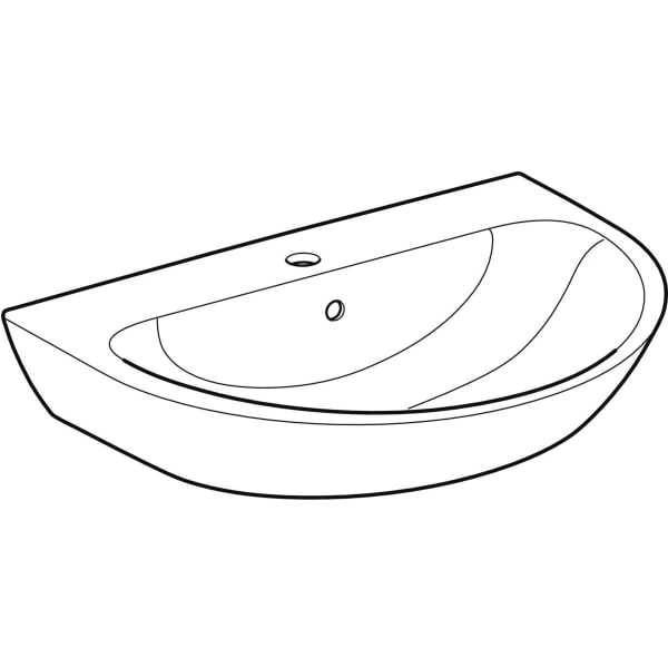 Wandwaschtisch „Renova“, mit Überlauf, Hahnlochposition mittig 70 × 52 cm in weiß alpin Wandwaschtisch „Renova“, mit Überlauf, Hahnlochposition mittig 70 × 52 cm in weiß alpin