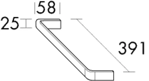 Handtuchhalter, Handtuchhalter, Chrom;zur Befestigung an Konsolenplatte/Waschtischunterschrank;Handtuchhalter, Chrom;zur Befestigung an Waschtischunterschrank, Tiefe: 391 mm, Breite: 58 mm, Höhe: 25 mm